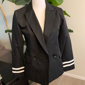 Black Double-Breasted Women's Jacket
